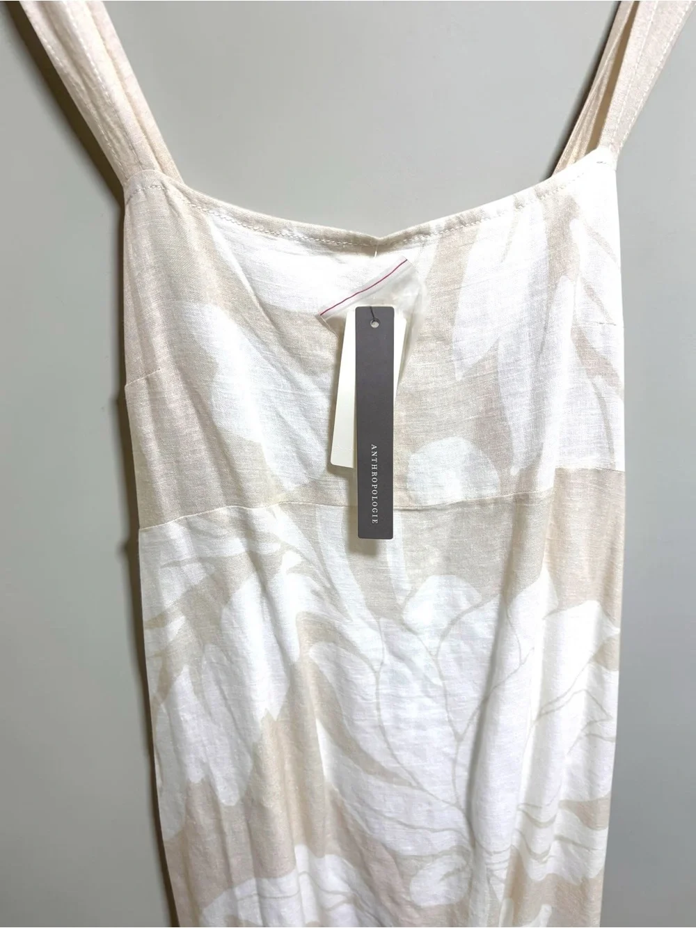 NWT Anthropologie Pilcro Linen Blend Botanical Midi Dress Large Cottagecore